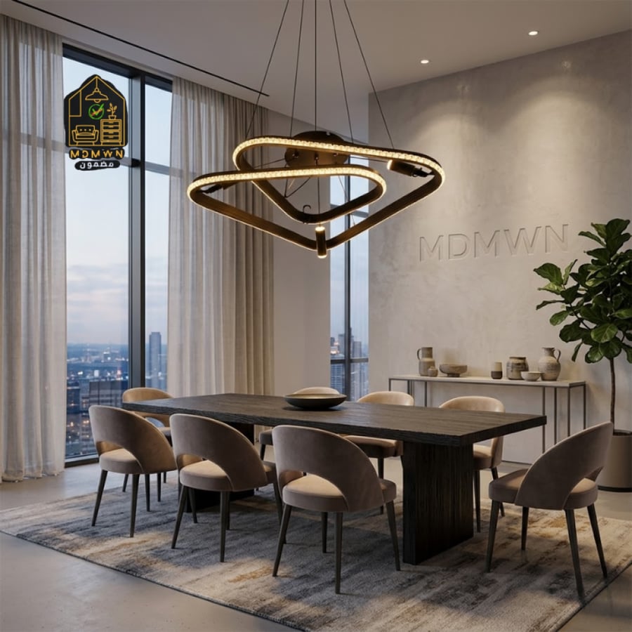ثريا LED هندسية فاخرة بتصميم عصري الوان