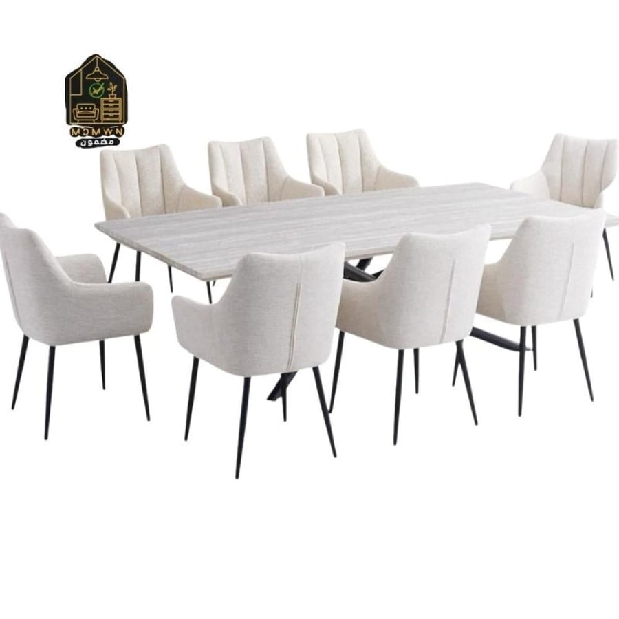 Modern dining set with 8 chairs