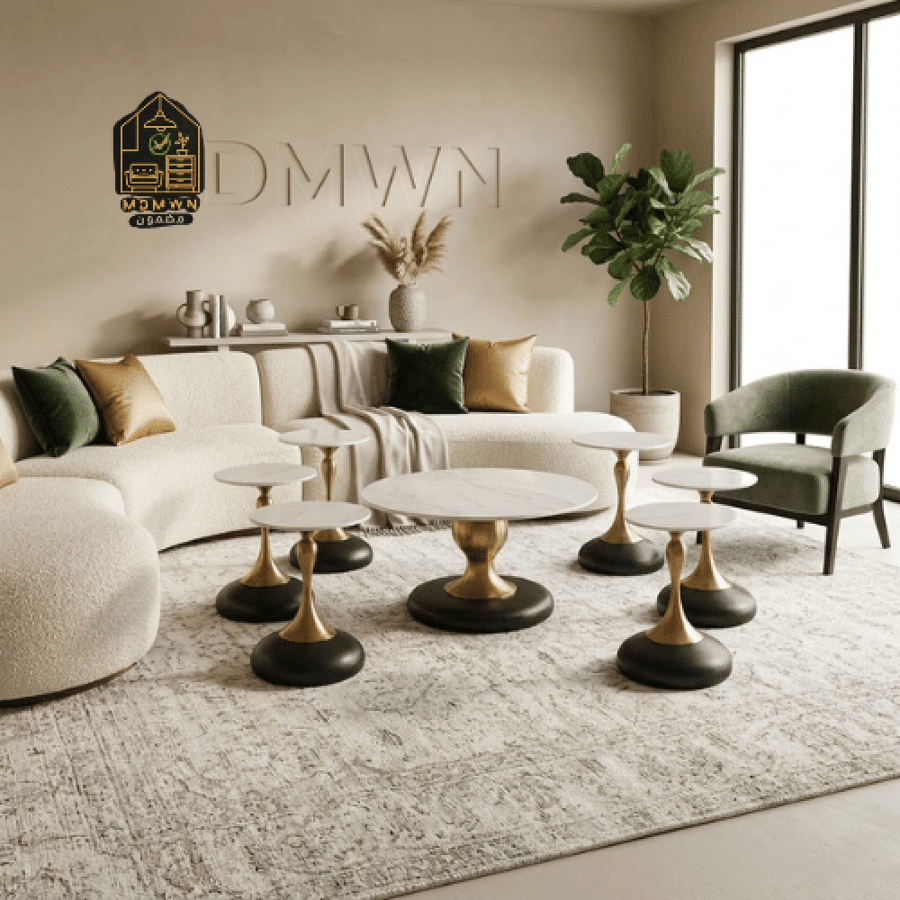 طاولة شاي رخامية دائرية
