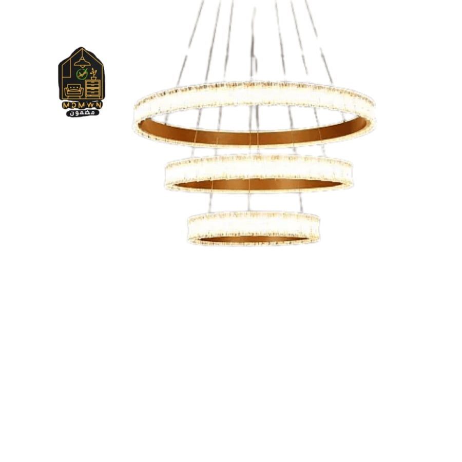 ثريا مودرن حلقات كريستال LED فاخرة مقاسات والوان