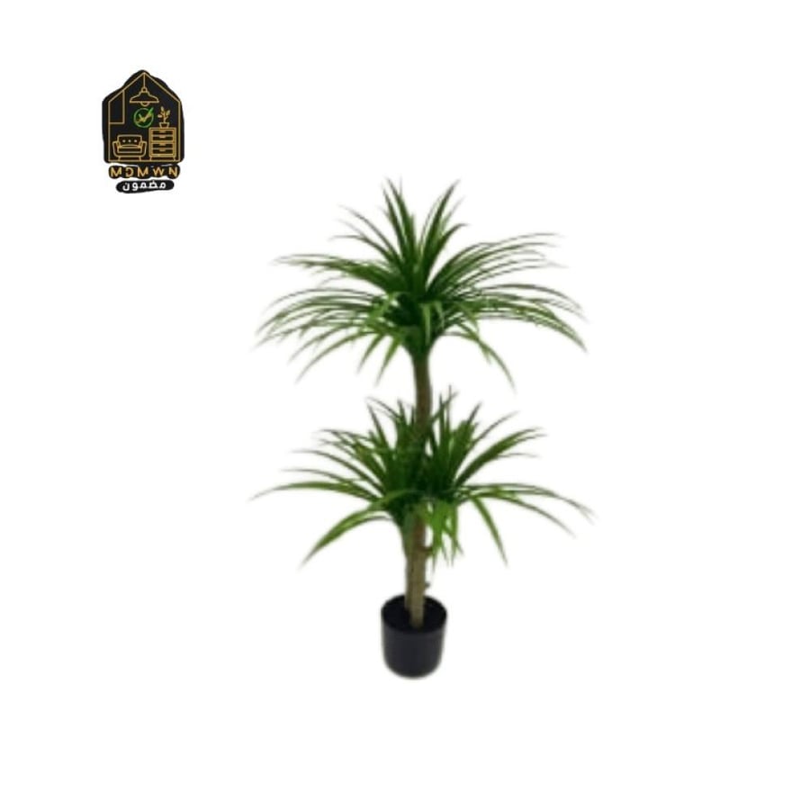 A distinctive artificial plant with long green leaves
