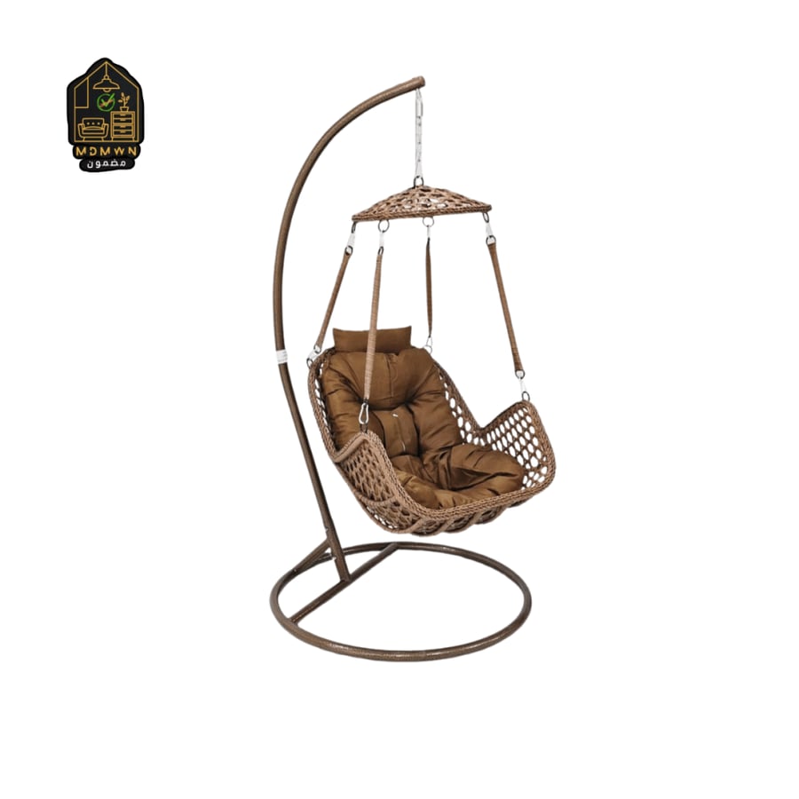 Top-hung mesh swing with metal base