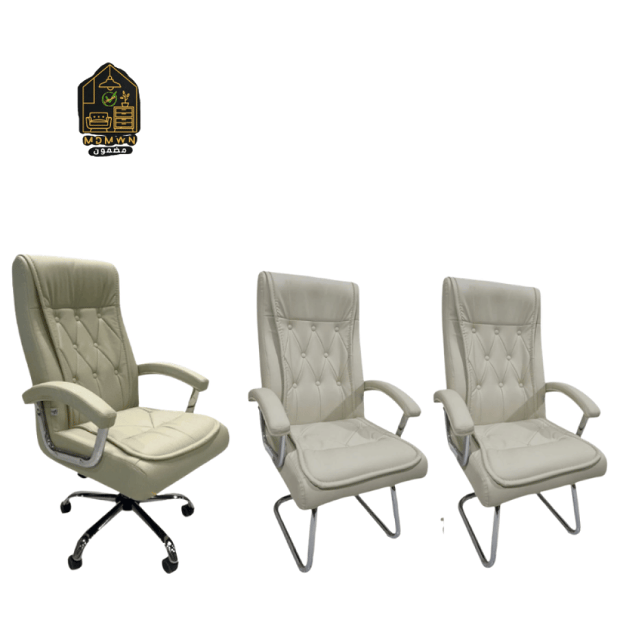 The high-end executive chair is fixed and swivel, available in multiple colors.