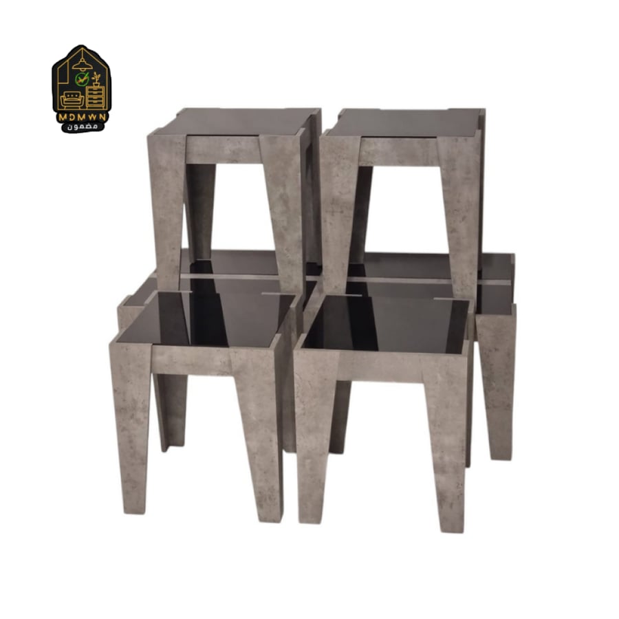 طقم طاولات شاي 4+1 بتصميم عصري