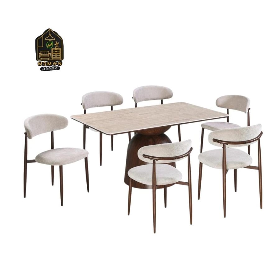 Modern ceramic dining table, available in various colors and sizes.