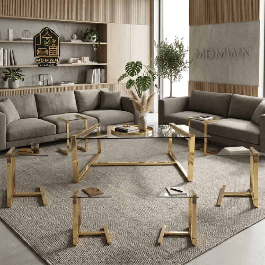 طقم طاولات خدمة زجاج عصرى