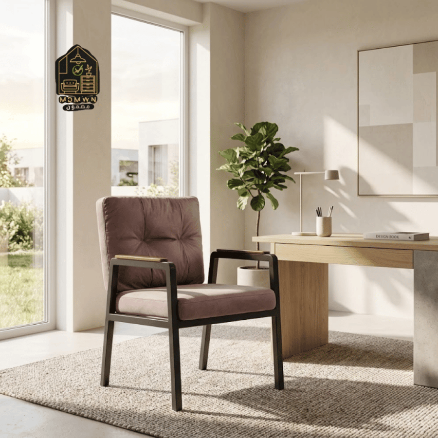 Modern two-tone fabric single chair