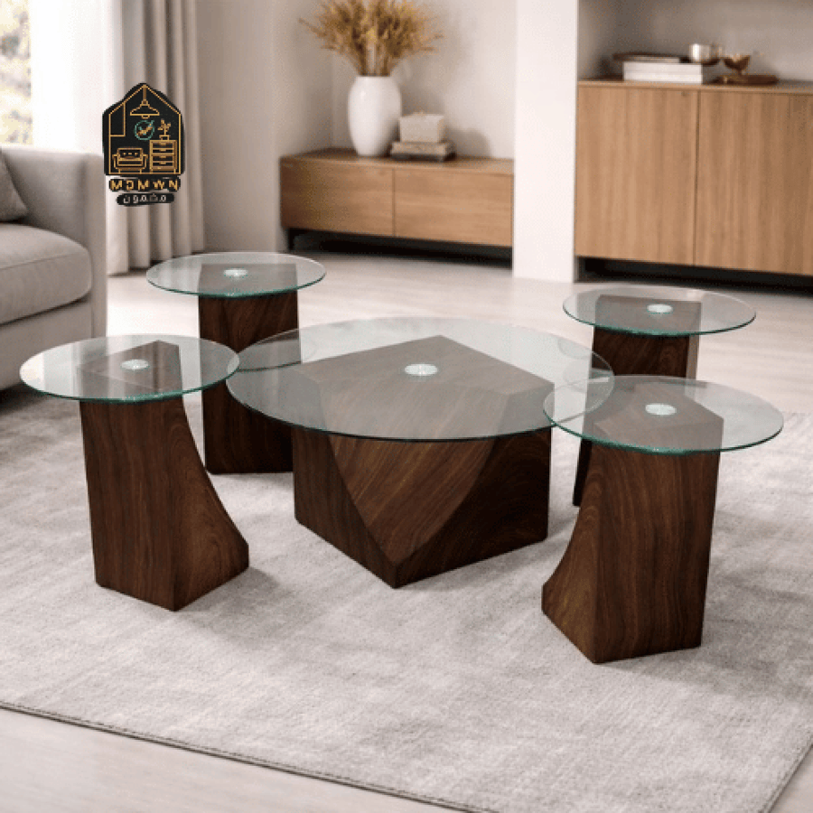 Modern glass table set