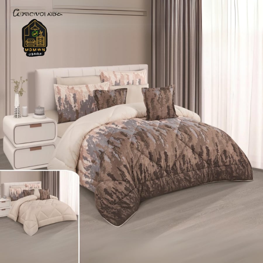 8-piece double quilt set with abstract patterns