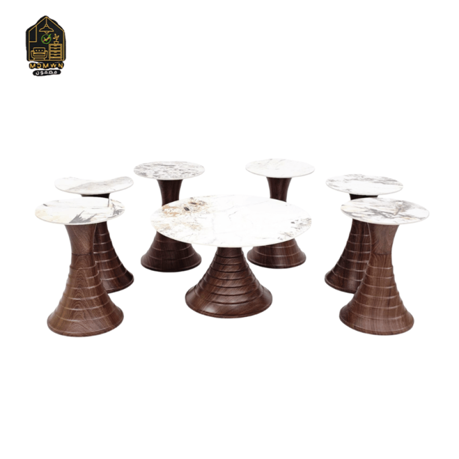 طقم طاولات شاي سيراميك (1 كبيرة + 6 صغيرة)