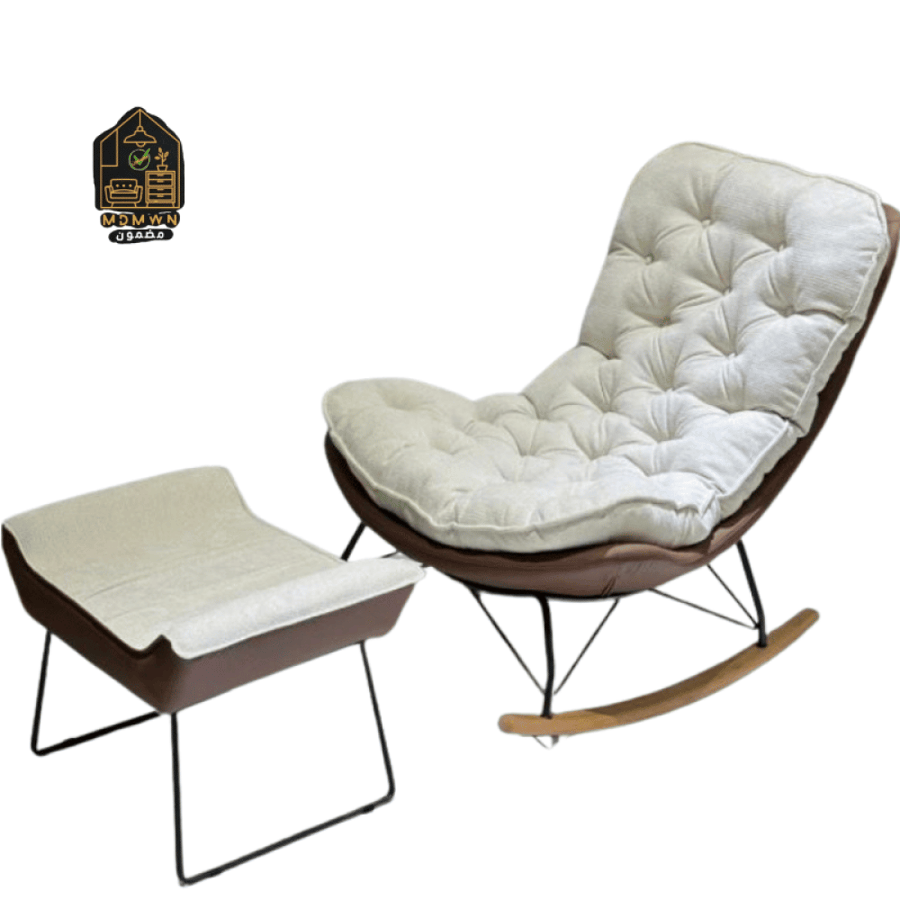 Modern rocking recliner chair with luxurious footrest