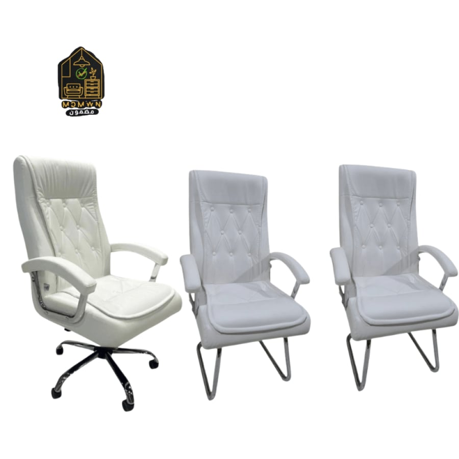 The high-end executive chair is fixed and swivel, available in multiple colors.