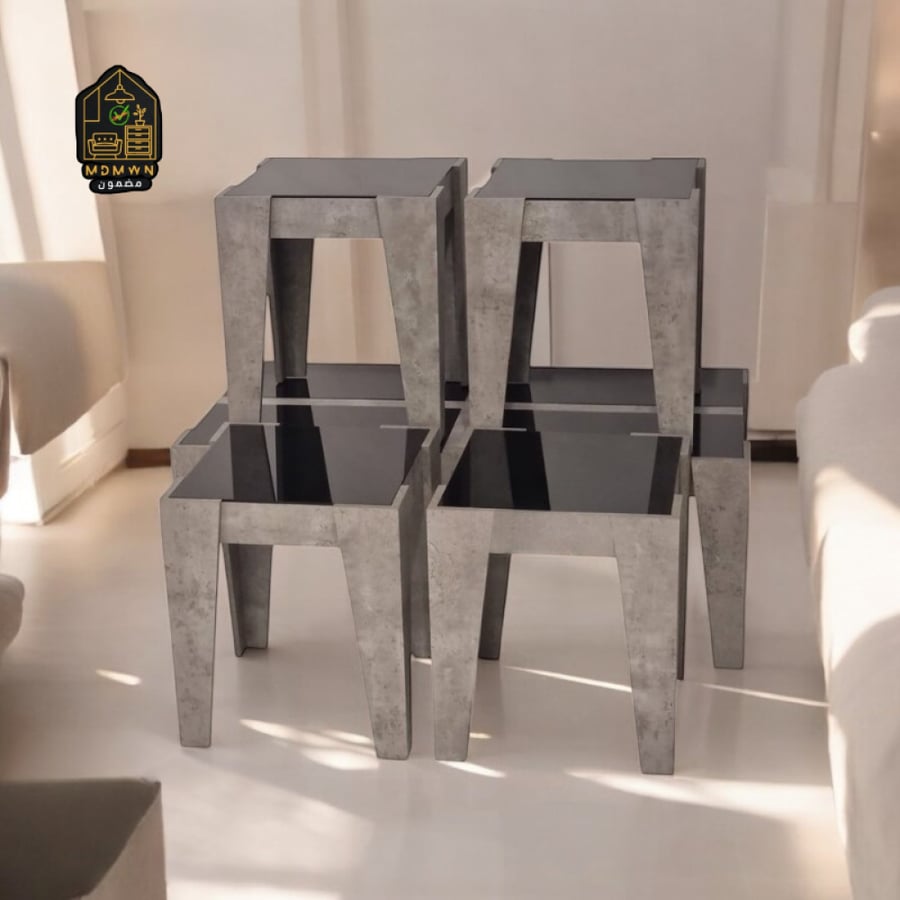 طقم طاولات شاي 4+1 بتصميم عصري