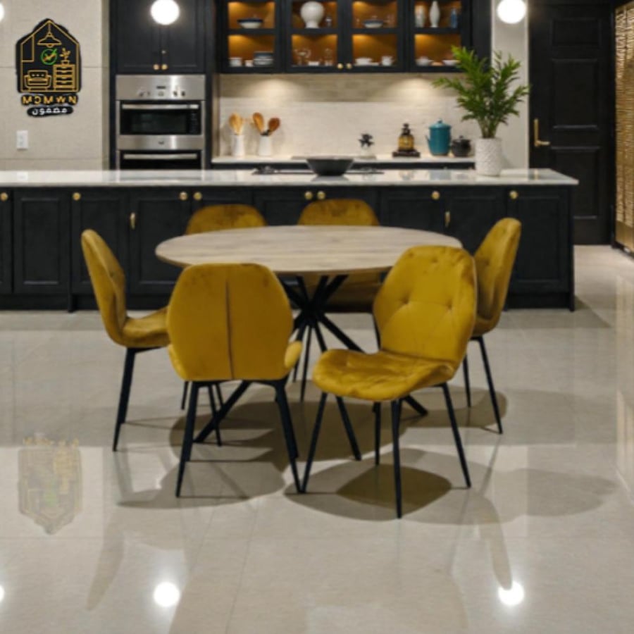 طقم طاولة طعام دائرية  تصميم مودرن
