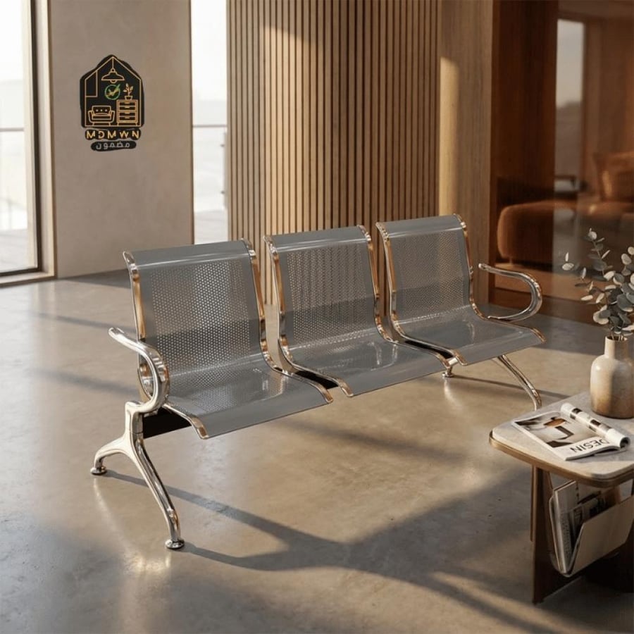 Luxury three-piece steel waiting chair