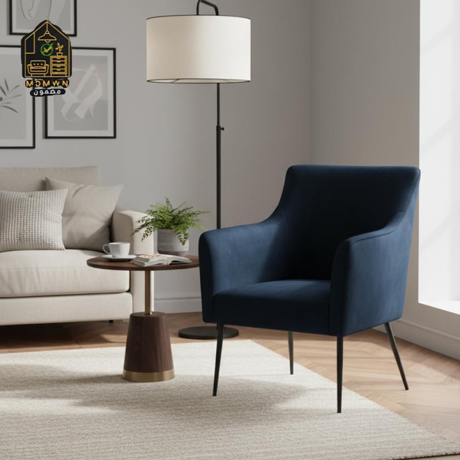 Navy velvet single chair
