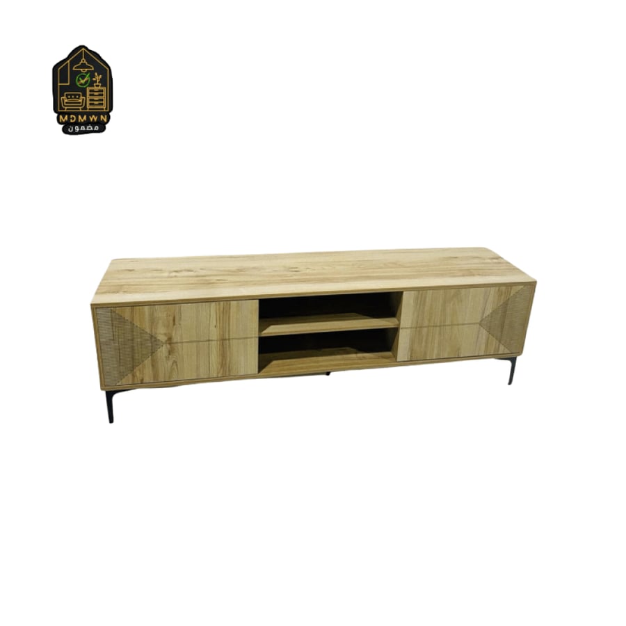 Vintage Line TV Table with Marble Design and Multicolor 160cm