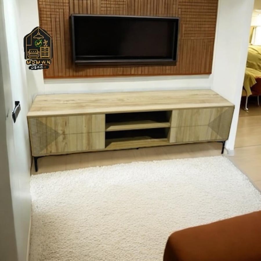 Vintage Line TV Table with Marble Design and Multicolor 160cm