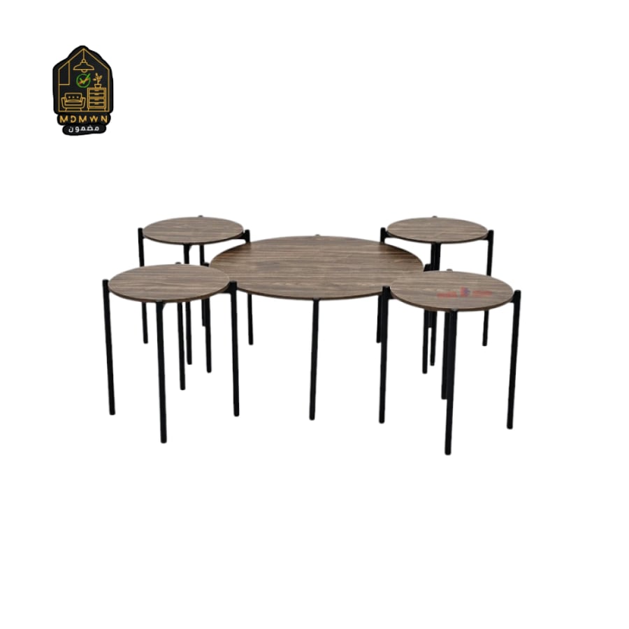 5-piece serving table set - modern design and luxurious wood finish