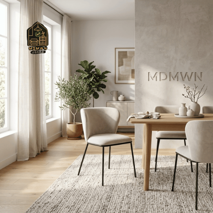 Dining chair with curved back - comfortable and luxurious design