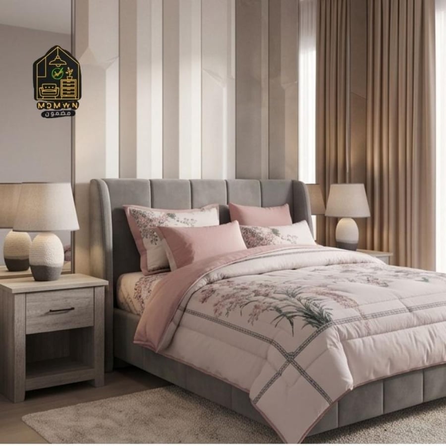 Soft floral bedspread set, 4 or 6 pieces