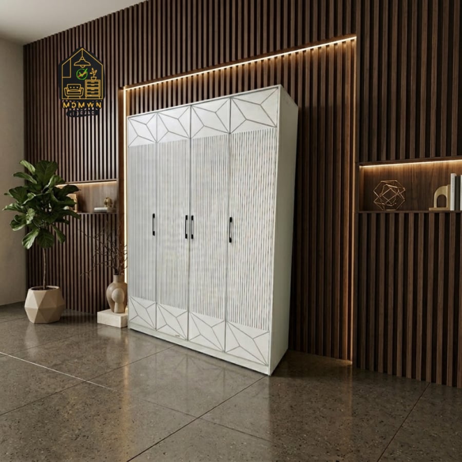دولاب ملابس خشبي بتصميم مودرن