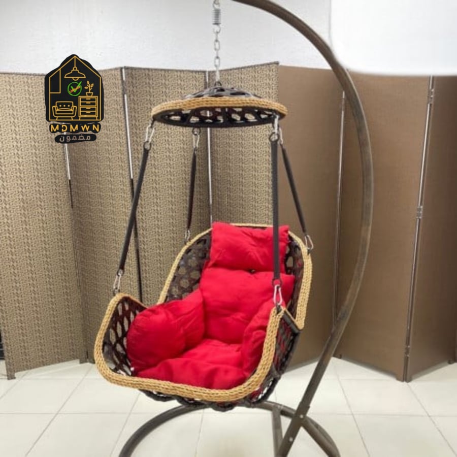 Top-hung mesh swing with metal base