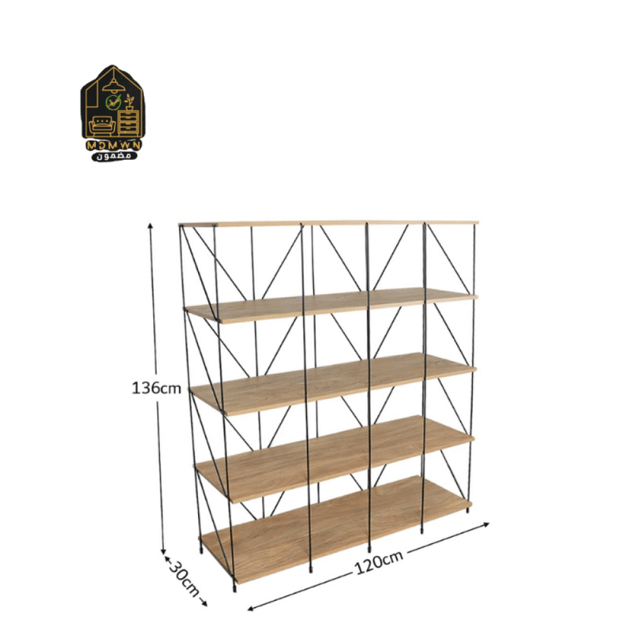 Two-tone wooden shelf storage organizer