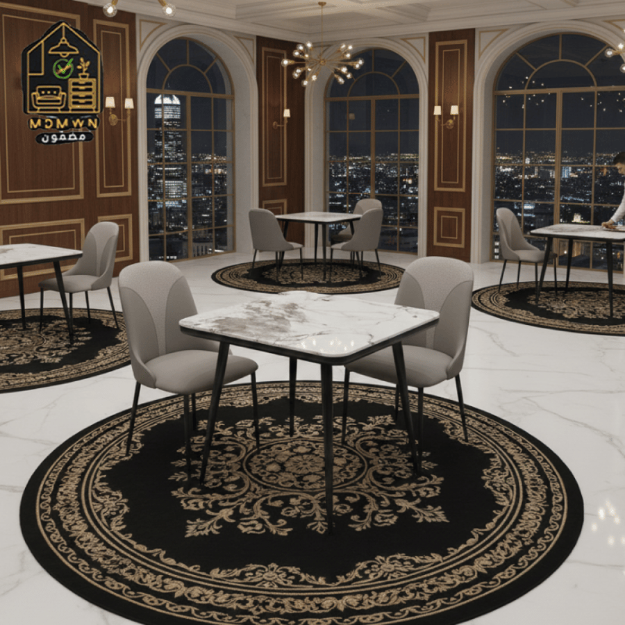 Marble dining set with 2 chairs