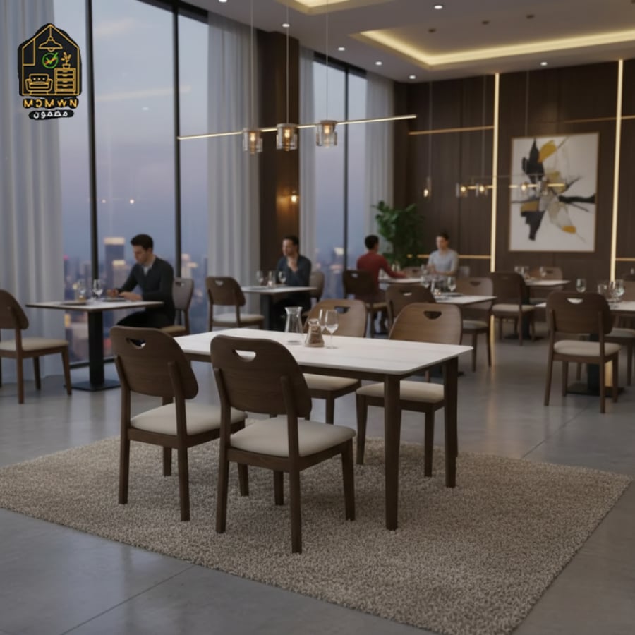 طاولة رخام  حجم مناسب يجمع الراحة والعملية في مساحة واحدة