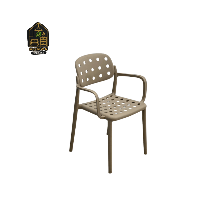 Outdoor cafe chair with a polka dot design in multiple colors