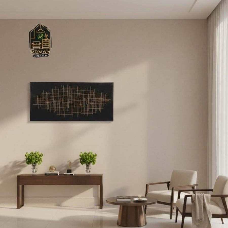 لوحة فنية بتصميم خطوط هندسية