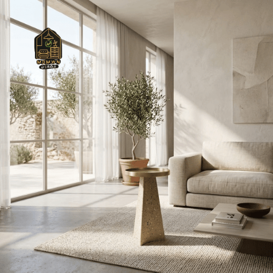 طاولة جانبية مودرن بقاعدة هندسية