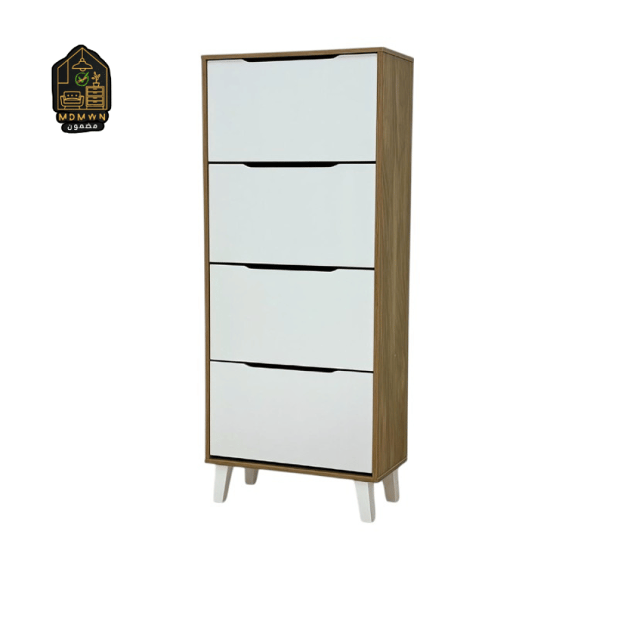 Modern shoe rack with four sliding drawers - Scandinavian design