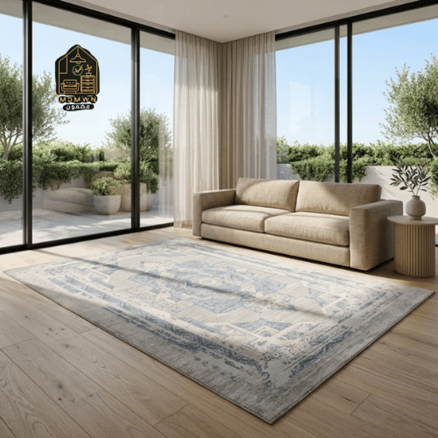 Modern rugs with soft touches, available in various sizes and colors.