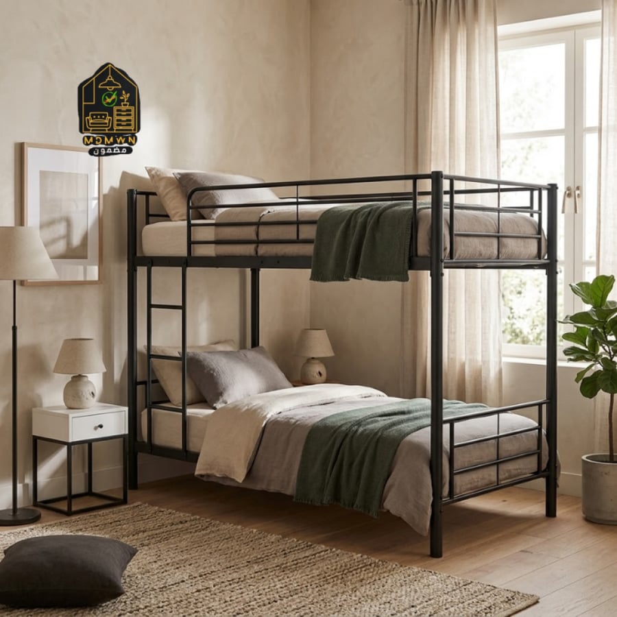 سرير حديد دورين بسلم ودرابزين أمان عدة الوان 190سم