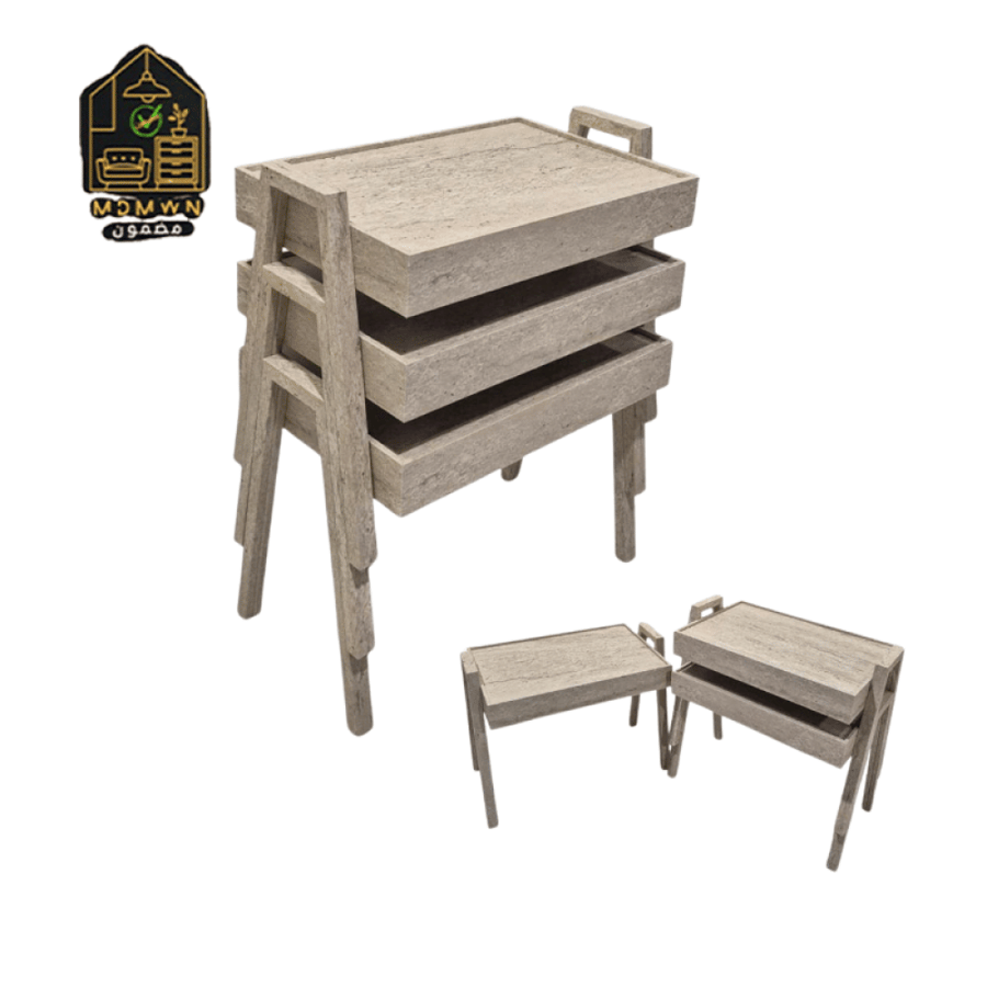 طقم طاولات خدمة تركي مدرج ثلاثي