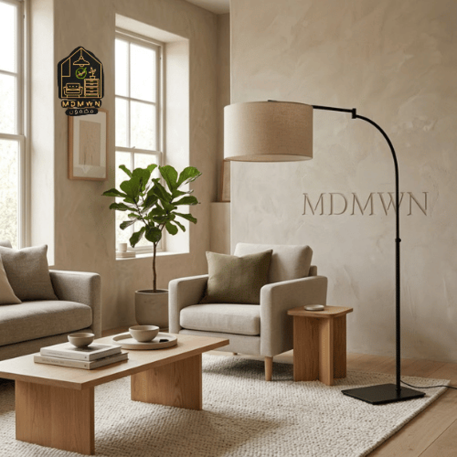 أباجورة أرضية مودرن بتصميم منحني