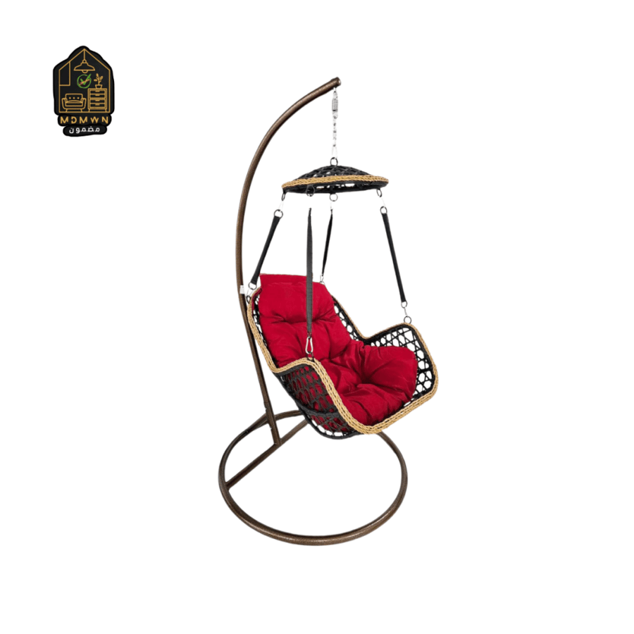 Top-hung mesh swing with metal base