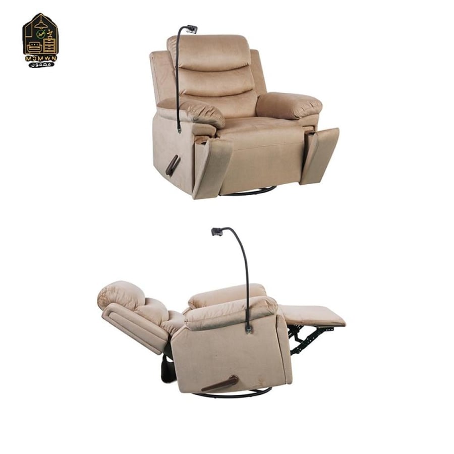 Swivel recliner with rocker and mobile phone holder
