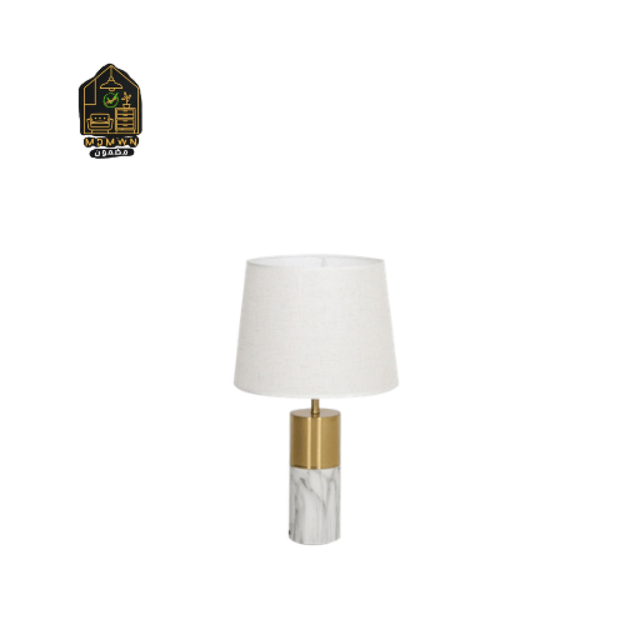 white metal table lamp