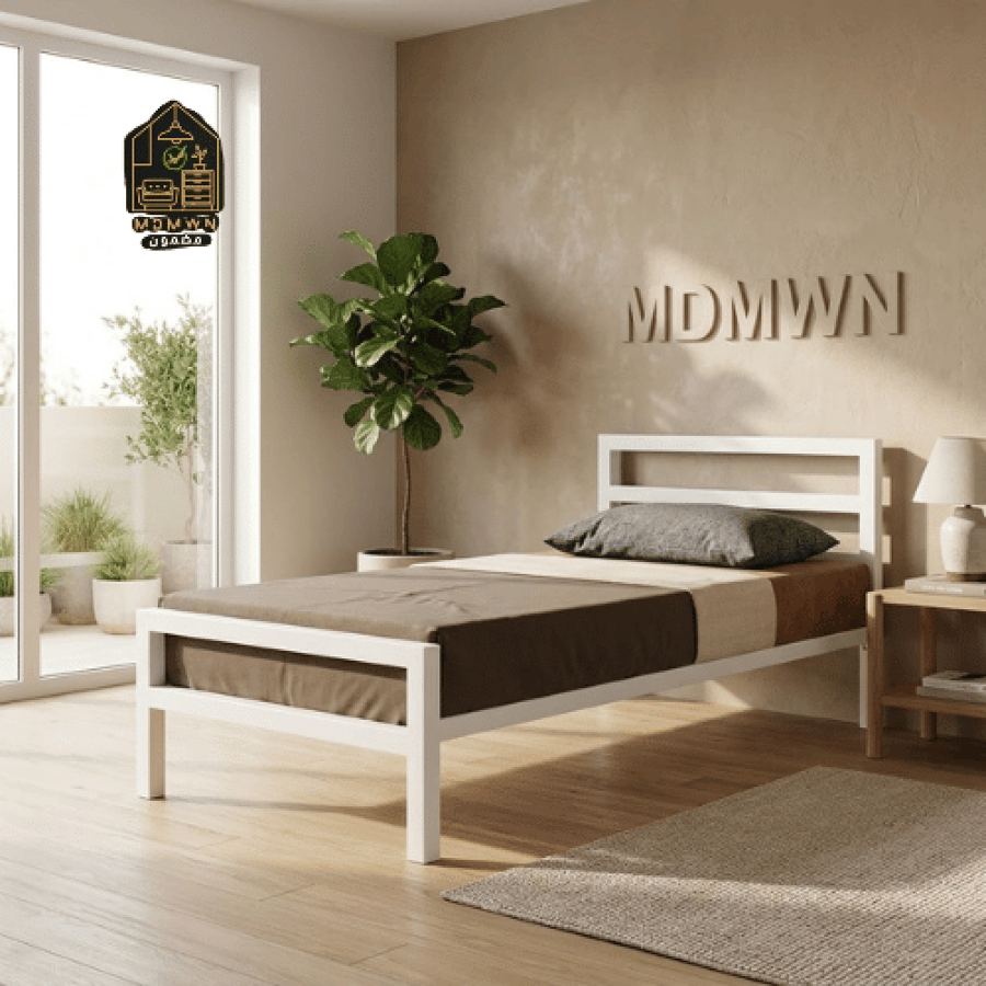 Modern straight iron single bed