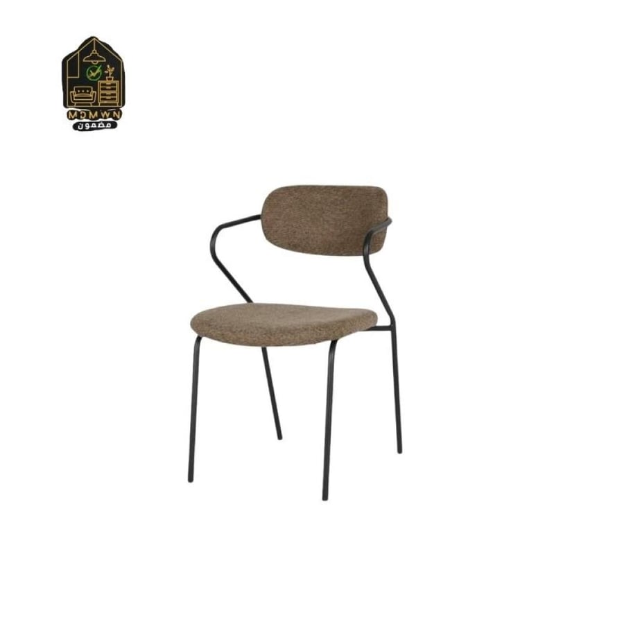 كرسي طعام منجد بظهر بيضاوي