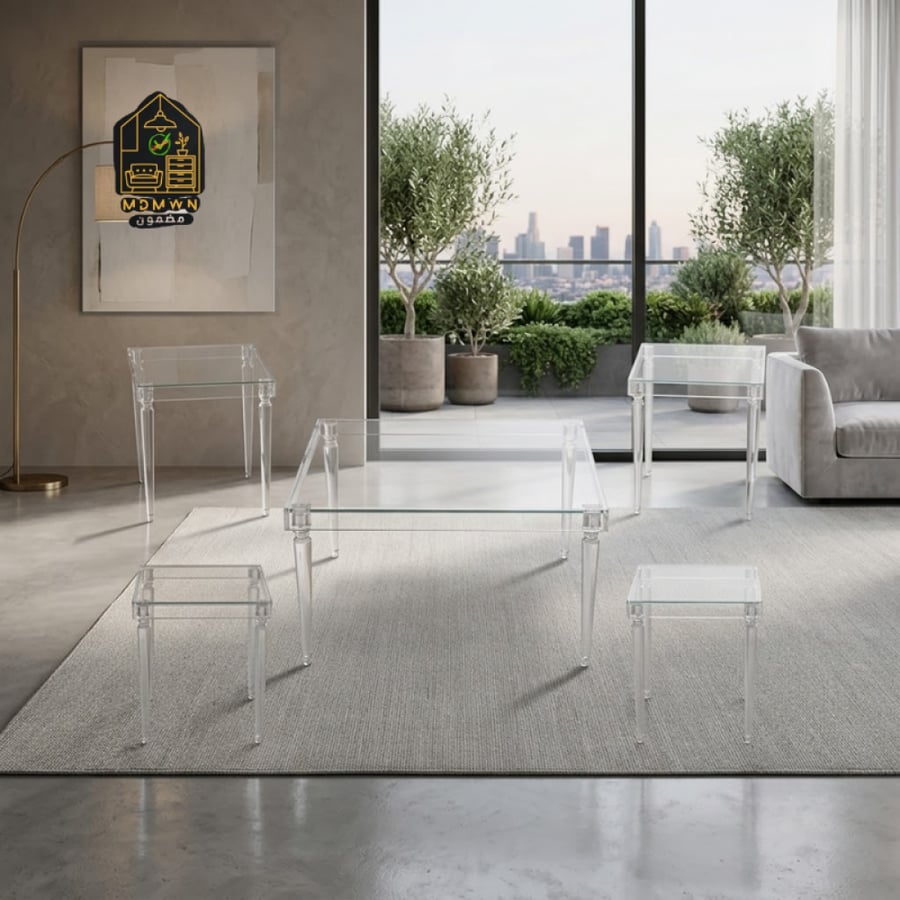Square acrylic tea table set