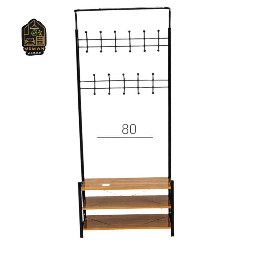 Modern hanger made of wood and iron - 3 shelves and 12 hangers