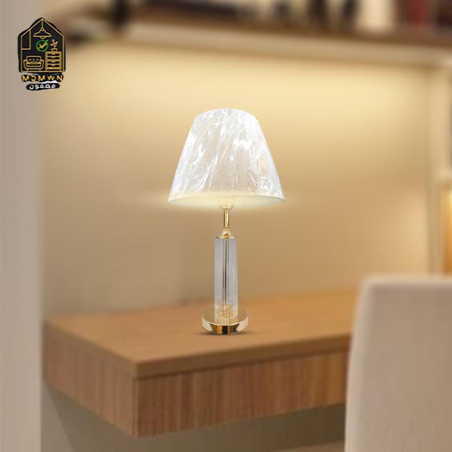 Glass lampshade with gold base