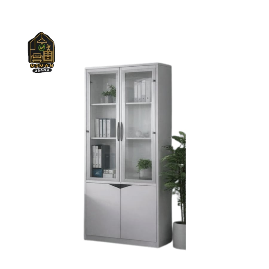 Modern two-door glass office cabinet
