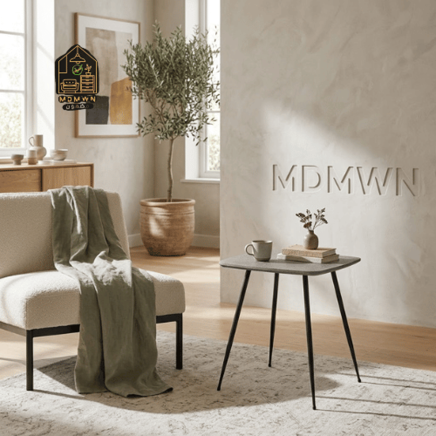 Brown square single serving table