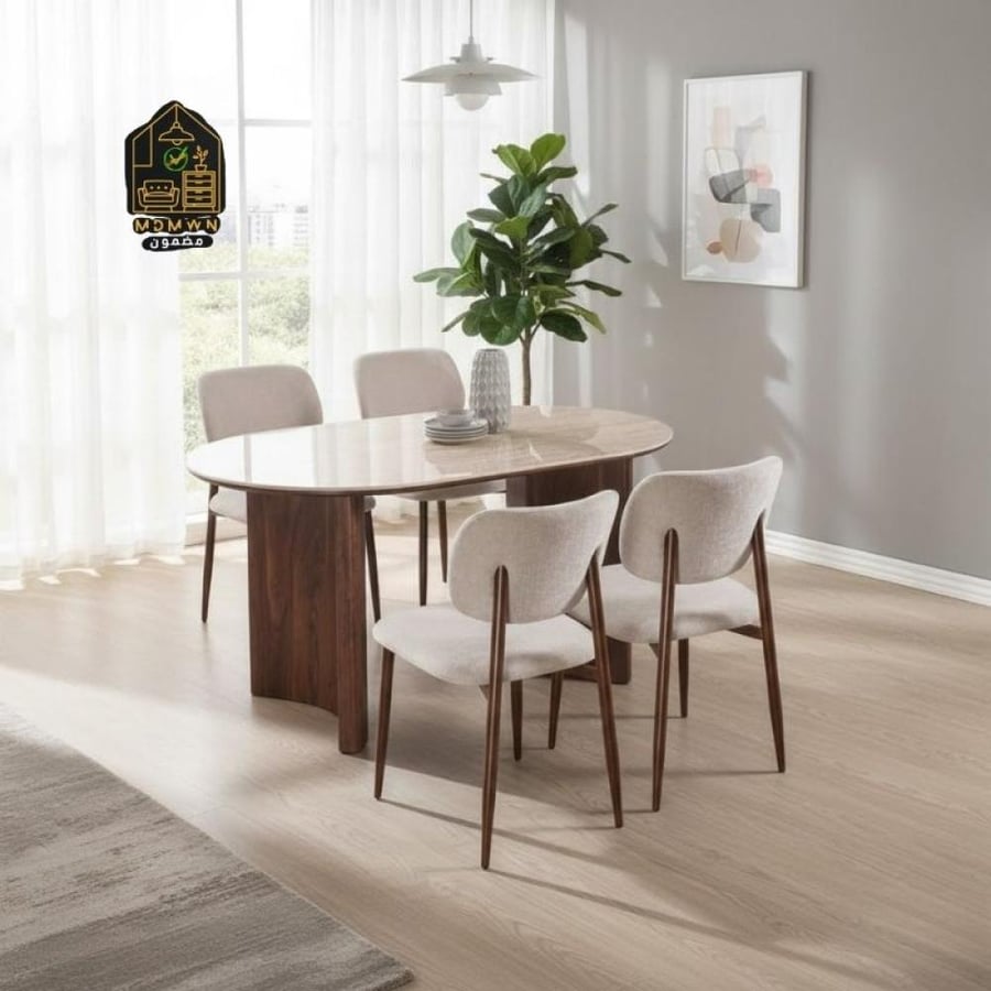 Ceramic dining table with chairs (size)