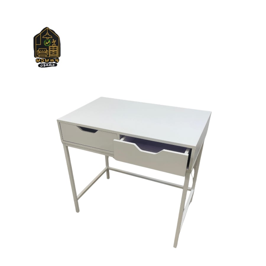 Stylish Metal Desk with Storage Drawers - Two Colors (Black/White)